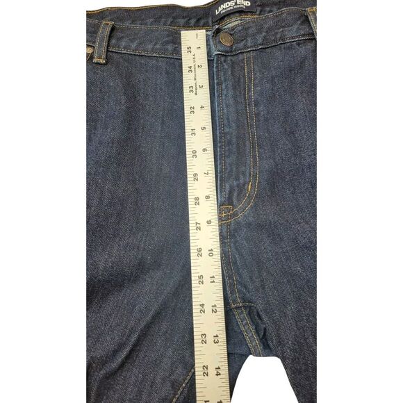 Lands' End Men's Jeans Size 44 Square Rigger Straight Fit Dark Blue‎ Denim - Picture 7 of 9